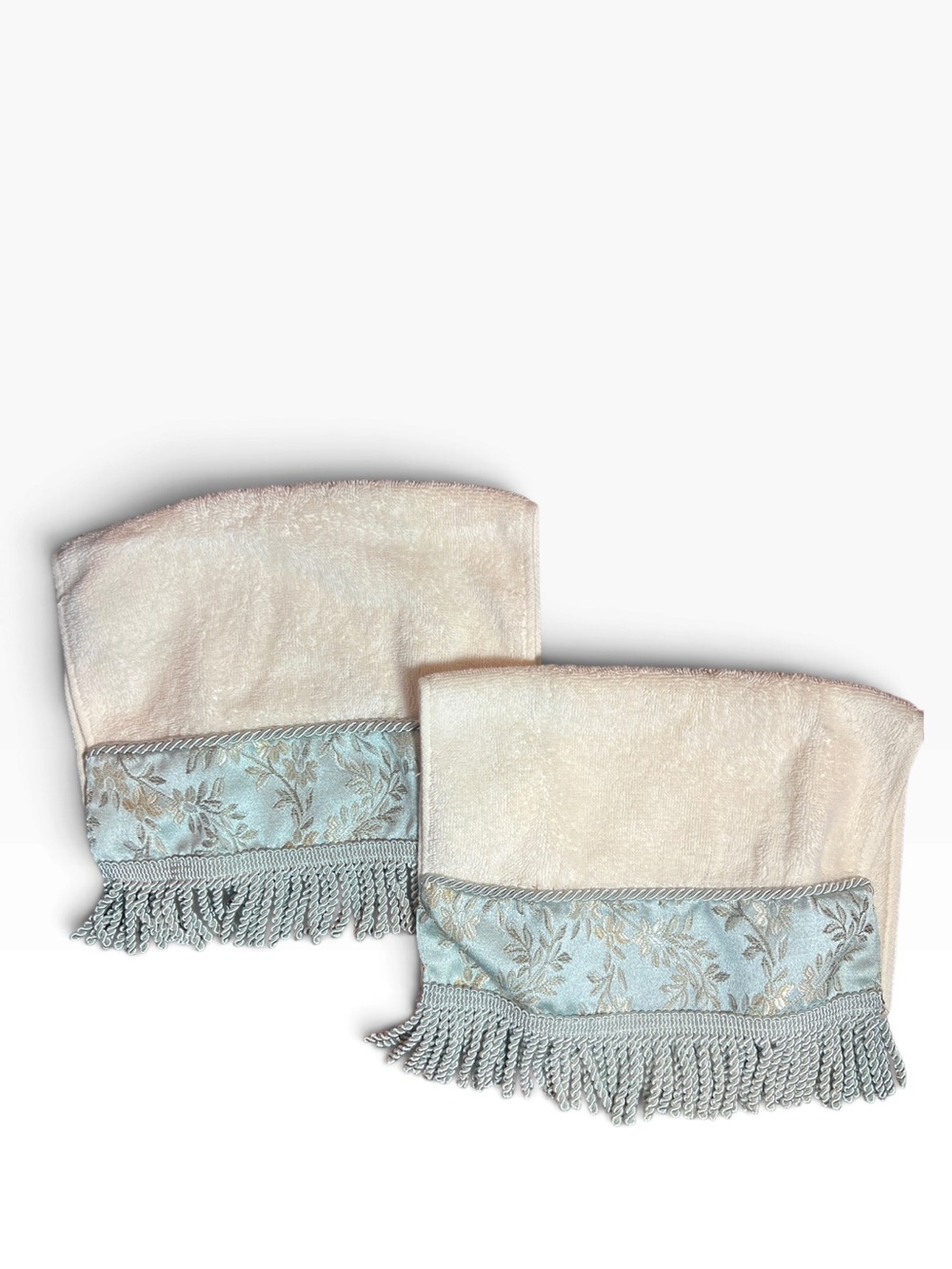 Croscill Blue Wisteria Cream & Light Blue Bath and Hand Towels Set of 2